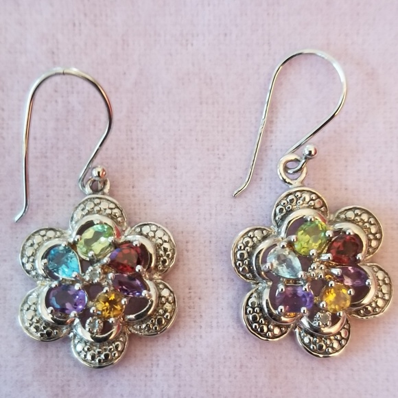 A Jaron Designs Jewelry - Sterling Silver .925 Gemstone Earrings